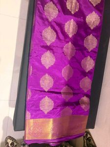Vibrant Purple Banarasi Silk Saree