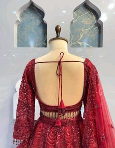 Stunning Red Embroidered Lehenga Choli