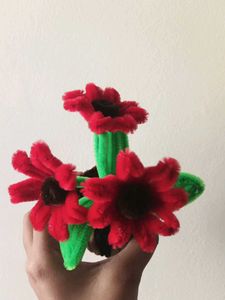 Handmade Pipe Cleaner Potted Flowers