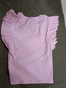 Cute Pink Ruffle Sleeve Top