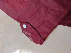 🍷 wine Floral Printed Kurta 🍷