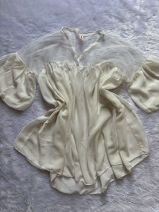 Elegant Sheer Sleeve Tunic Top