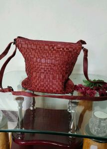 Woven Leather Crossbody Bag