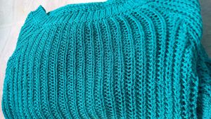 Teal Bell Sleeve Knit Sweater