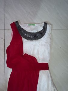 Red dress long elegant