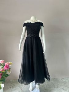 Elegant Off-Shoulder Black Lace Dress