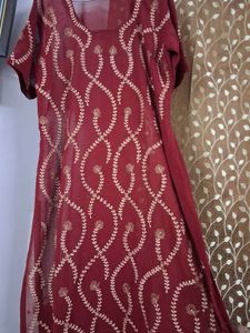 Maroon Georgette Suit