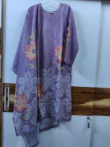 Purple Floral Kurta Set