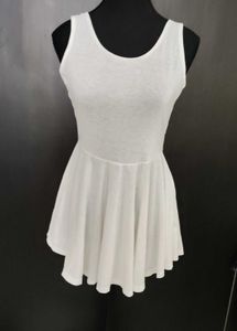 White Sleeveless Flared Mini Dress