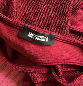 Red Ribbed Bodysuit