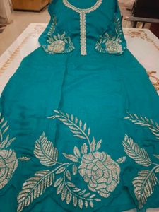 Elegant Teal Embroidered Kurta Sets
