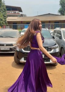 Stunning Purple Embroidered Lehenga Choli Set