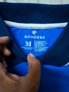 Ruggers Blue Striped Polo Shirt