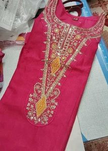 "Vibrant Pink Embroidery"