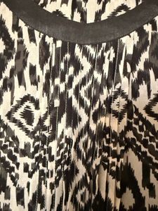Boho Black &amp; White Ikat Print Kurta