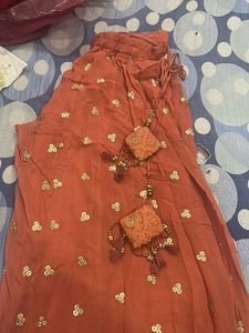 Elegant Orange Embroidered Kurta