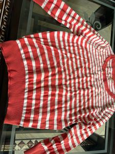 Red & White Striped Sweater