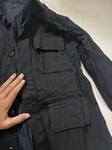 Black Utility Jacket cute back pattern