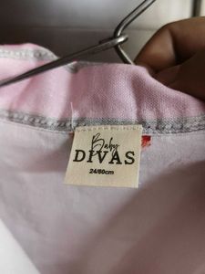 Baby Divas Girl Pink Striped Co-ord Set