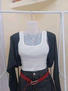 Women's Black Bolero Top