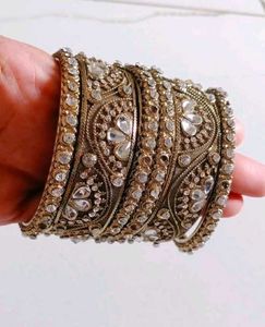 💫 Silver Stone Bangles Set