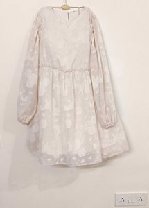Cream Lace Dress With Empire Sleeves