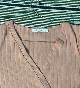 Ribbed Wrap Crop Top