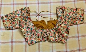 Floral Print Blouse with Tie-Up Back