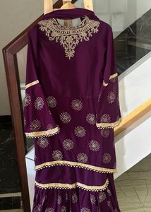 Brand new Elegant Purple Embroidered Kurta Set