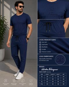 Salvatore Ferragamo Black T-Shirt &amp; Joggers Set