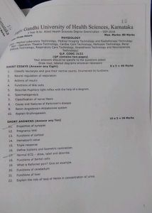 Physiology Exam Paper - RGUHS 2015