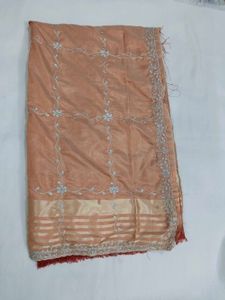 Elegant Peach Embellished Saree