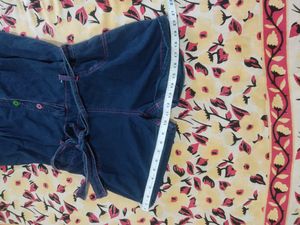 Denim Romper with Colorful Buttons