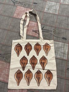 Hand-Painted Shell Tote Bag