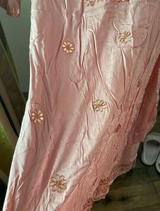 Elegant Pink Kurta Set  with Embellishments