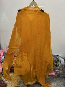 Yellow Embroidered Kurta Set with Dupatta