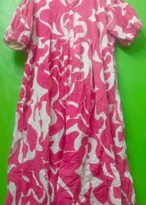 Pink & White Boho Tiered Dress