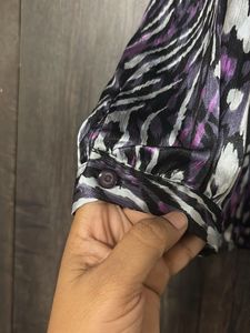 Stylish Animal Print Button-Up Shirt