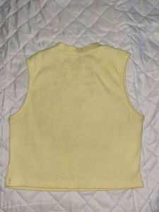Sleek Yellow Ribbed Tank Top