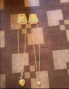 Gold Tone Heart Pendant Necklaces