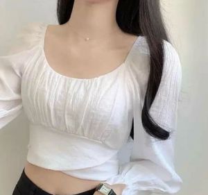 Chic White Puff Sleeve Crop Top