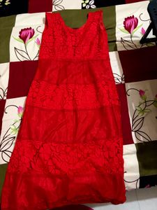Elegant Red Lace Ethnic kurta