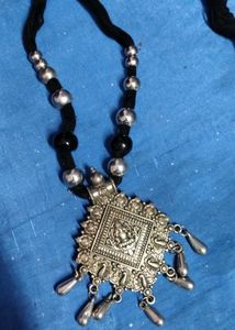 Oxidized Silver Necklace with Pendant