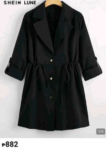 SHEIN LUNE Black Lightweight Trench Coat