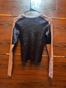 Chic Ribbed Knit Colorblock Sweater