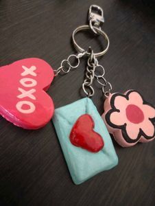 Cute Heart, Envelope &amp; Flower Keychain