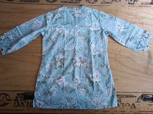 Mint Blue Floral Kurta