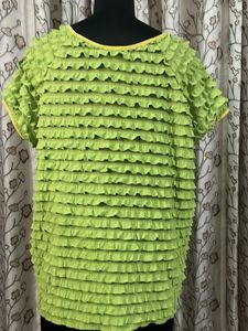Chic Lime Green Ruffled Top