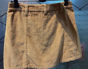 Bershka Corduroy Mini Skirt with Zipper