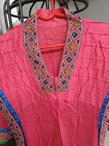 Embroidered Pink Kurta